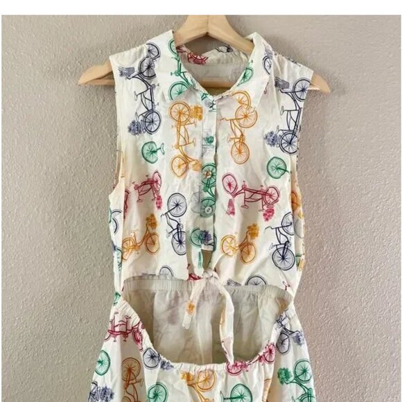 ModCloth Rainbow Bicycle Print Midriff Dress - Picture 5 of 7